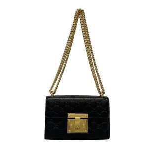 Gucci Shoulder Bag Padlock Small Guccissima Line 409487 Black Chain Shoulder